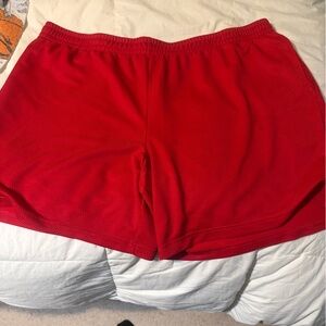 Red mens Athletic Mesh Shorts